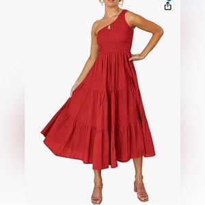 ANRABESS Women's One Shoulder Maxi Dress